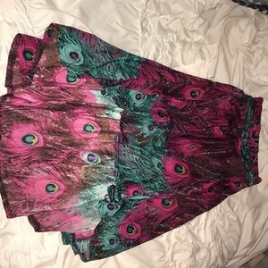 High-low peacock skirt